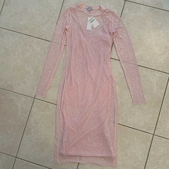 NWT AFRM Loah Rhinestone Midi Dress - sz S - Picture 3 of 5